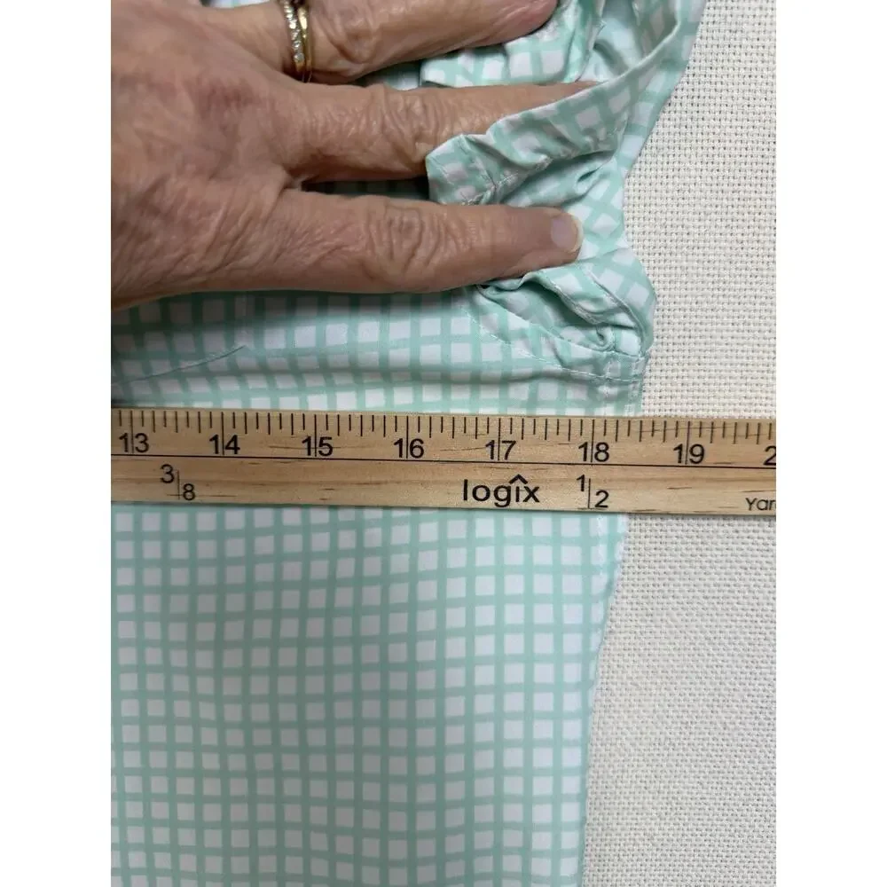 Southbound Boy's Button Up Shirt Short Sleeve Sz XL 14 Green white Checked - Picture 6 of 9